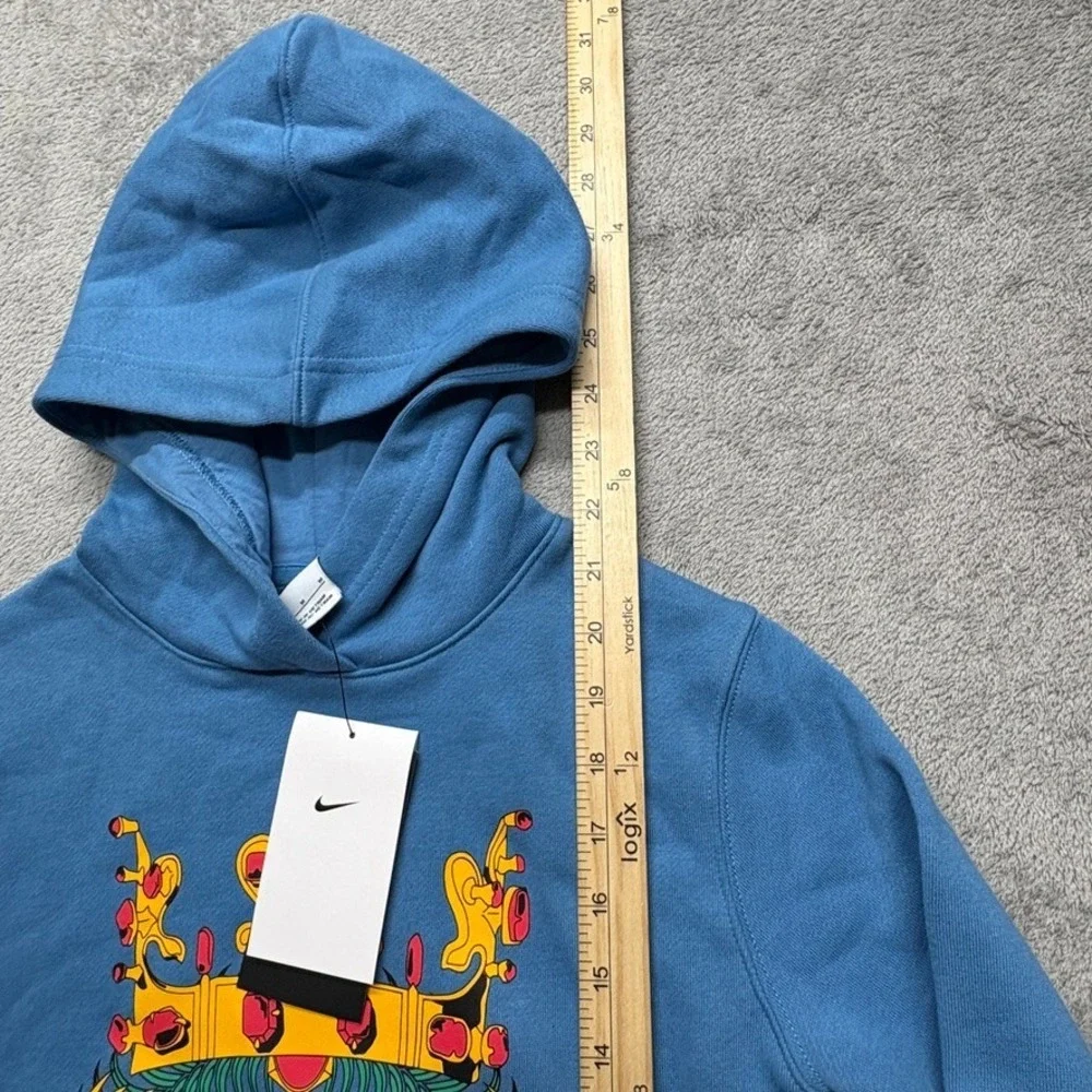 Nike Lebron James Pullover Hoodie Youth Medium Blue Crowned Lion Logo DJ5728